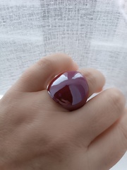 Кольцо-печатка широкое, гладкое из цветной керамики