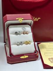 73205- Серьги пусеты CARTIER из серебра 925 пробы в позолоте