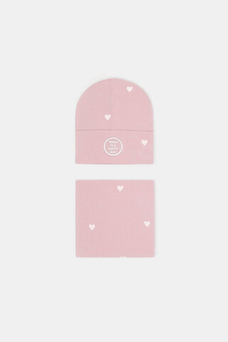 комплект  для девочки  К 8171/дымчатая роза,сердечки