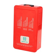 Набор метчиков машинных M3 -M12 HSSE-TiN DIN371/376 (B/4-5P, C/2,5P,сверла) 21пр H-Tools 245054THT