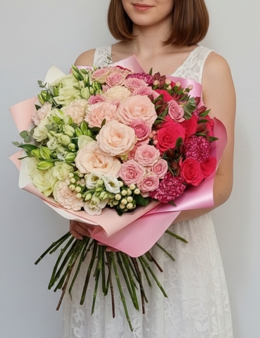 Букет с розами Инь и Янь