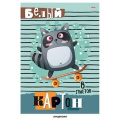 
          Картон белый Проф-Пресс,193х280 мм, мелованный, 8 листов, КБС, "Енотик-скейтер"