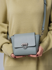 Сумка кожаная кросс-боди Azaro 3520 серо-зеленый