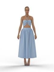 ❀ Малинка. Костюм льняной юбка макси с топом КCB-1015