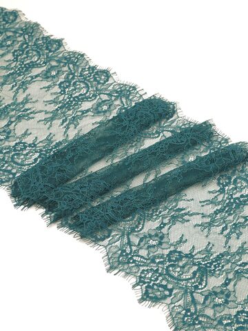 Кружево шантильи изумруд неэластичное ширина 22 см купон 2.9 м