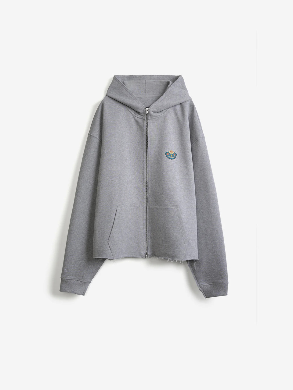 Укороченный меланжевый худи