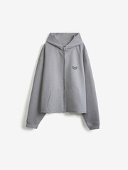 Укороченный меланжевый худи