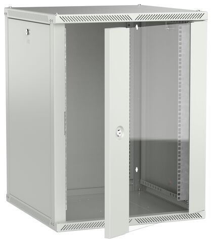 ITK LINEA W Шкаф 15U 600х600мм дверь стекло серый 2.0