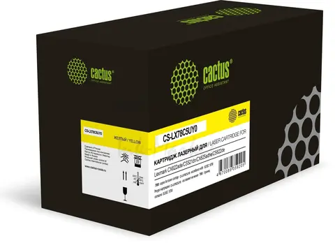 Картридж лазерный Cactus CS-LX78C5UY0 78C5UY0/78C5UYE желтый (7000стр.) для Lexmark CX622ade, CS521dn, CX625adhe, CS622de с чипом