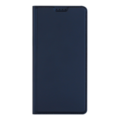 Чехол книжка из кожи синего цвета для Xiaomi Redmi Note 12 Pro+ 5G, серия Skin Pro Series от Dux Ducis