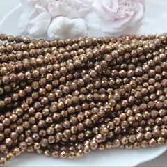 Гематин гематит, граненый шарик, 4 мм, шоколад, 1 нить, ГМ094