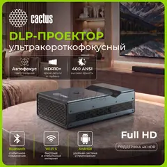 Проектор Cactus CS-PRU.03B.Full HD-A DLP 6500Lm LS 400Lm ANSI (1920x1080) 2000:1 ресурс лампы:30000часов 2xUSB typeA 1xHDMI 1.5кг — фото 2