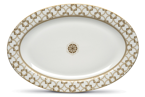 Блюдо 36х24см Pozzi Milano 1876 Deco серое