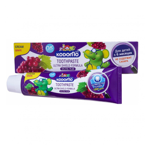 Детская зубная паста Kodomo Cream Grape Xylitol Plus 0,5 year, 65 гр