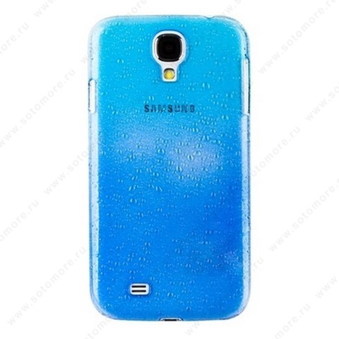Накладка для Samsung Galaxy S4 i9500/ i9505 в виде капель голубая с синим