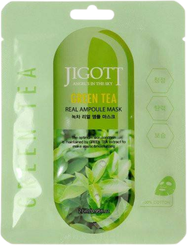 Jigott Маска на тканевой основе Jigott Green Tea Real Ampoule Mask