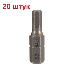 Бита шестигранная HEX 4,0 х25мм S2 20шт SGS 6325-H4.0-20