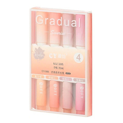 
          Маркер текстовыделитель Basir, серия "PASTEL", 4 цвета в розовых оттенках