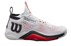 Теннисные кроссовки Wilson Rush Pro Tour MID - white/black/poppy red