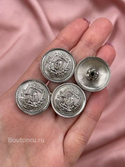 Установочные кнопки герб серебро / комплект с шляпкой и кнопками