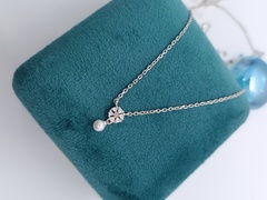 94070177 - Колье  SNOW из серебра с подвеской  жемчугом и фианитами