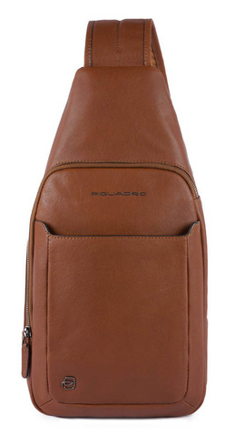 Рюкзак слинг Piquadro Black Square, коричневый, кожа натуральная (CA4827B3/CU)