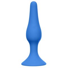 Синяя анальная пробка Slim Anal Plug Large - 12,5 см. - 