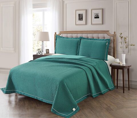 Покрывало 160х220 и наволочка 50х70 Sofi De MarkO Молли зеленое