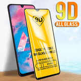 Защитное стекло 9H полный клей Full Glue для Samsung Galaxy A20, A30, A30s, A31, A40s, A50, A50s (Черная рамка)