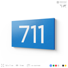 Номер на дверь 711, табличка на дверь для офиса, квартиры, кабинета, аудитории, склада, голубая 120х70 мм, Айдентика Технолоджи