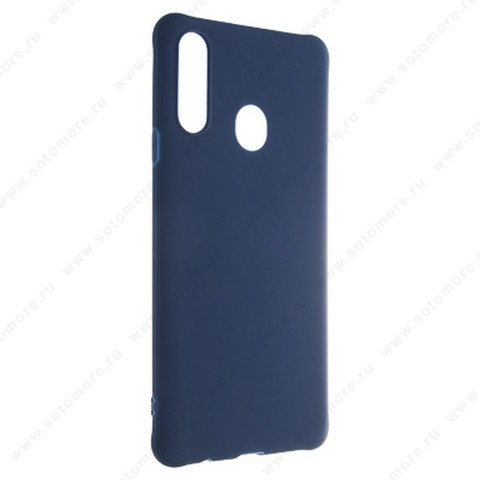 Накладка силиконовая Soft Touch ультра-тонкая для Samsung Galaxy Note A20S c усилеными углами синий