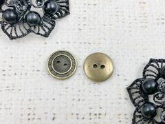 Пуговицы, d 1,5 см, 2 прокола, тёмное золото