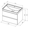 Aquanet 337948 Тумба Вега 2.0 70 2 ящ. цв.маренго (337948)