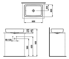 8169520001121 УМЫВАЛЬНИК ЧАША LAUFEN PRO 60