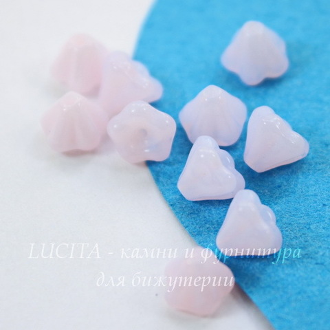 Бусина Bell Shaped Flower Колокольчик, 6х4 мм, опалово-розовая