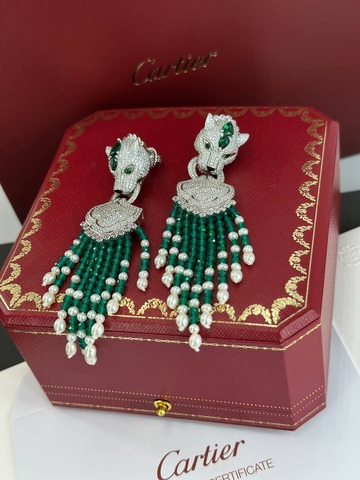 Серьги серебро Cartier