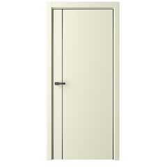 Купить Межкомнатная дверь эмаль Стиль Лайн 4 слоновая кость глухая алюминиевая кромка