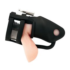 Черная клетка для пениса Silicone Small 2 in Cock Cage With Ball Divider - 