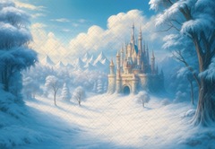 Замок зимний (Эльзы) №2 - фон неопреновый