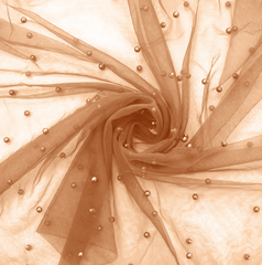 Фатин с бусинами, 35 гр/м2, 150 см, песок