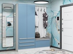 Прихожая Стиль-03 Silky Blue Белый