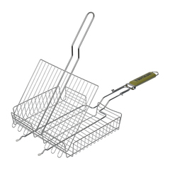 Решетка-гриль универсальная со съемной ручкой 58(+5)x30x25x5,5, картонный веер в подарок,