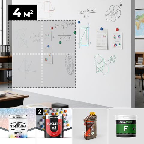 Набор «Магнитно-грифельная классика» — белый, 4 м²