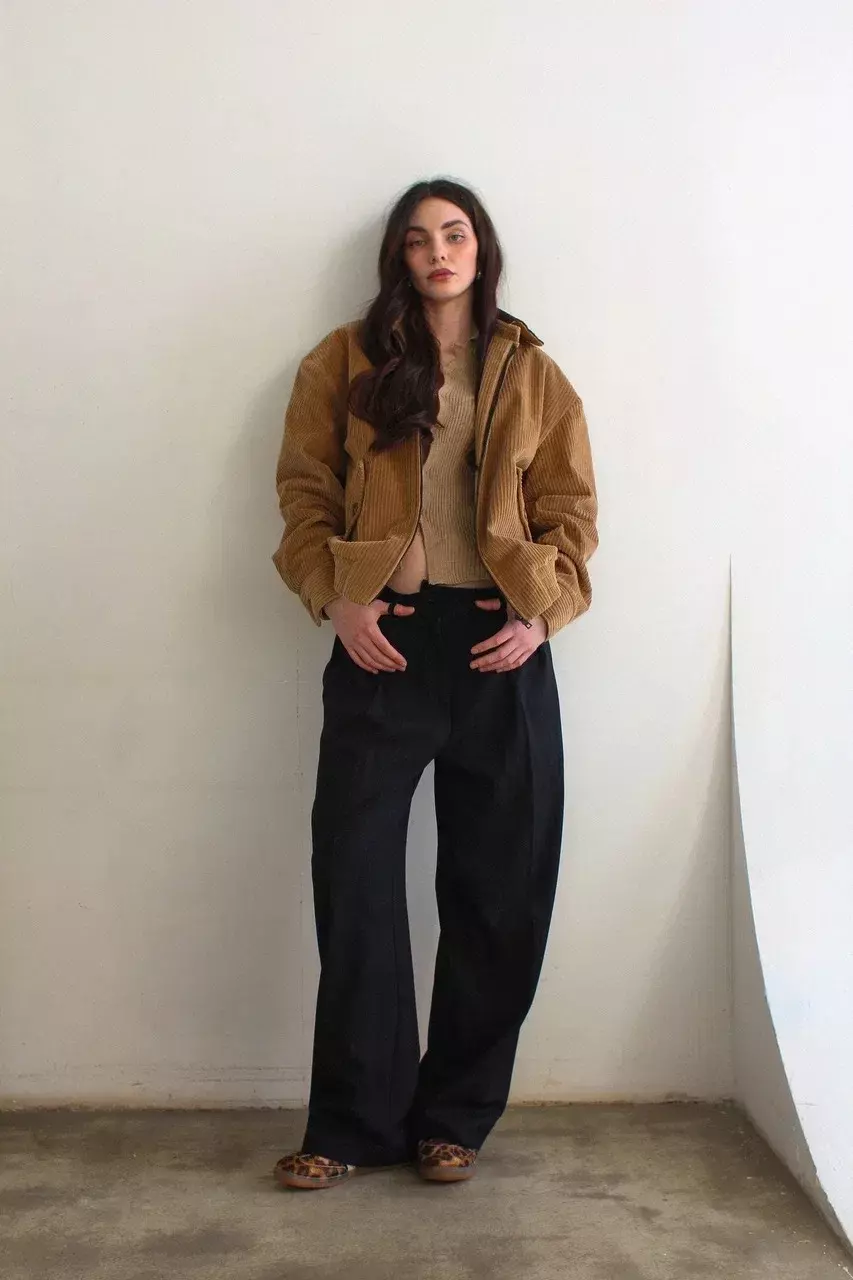 Жакет (бомбер) вельветовый, бежевый