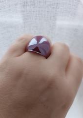 Кольцо-печатка широкое, гладкое из цветной керамики