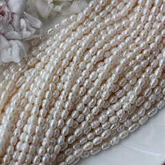 Жемчуг натуральный речной, рис, 5,7-7,2 мм, 1 нить, Ж024