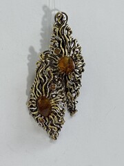 Цитрин-Мадейра (серьги из серебра)