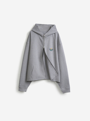 Укороченный меланжевый худи