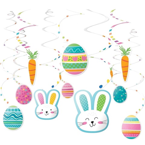 Гирлянда Спираль Зайчики Пасхальные 60см 30шт