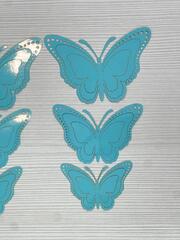 Наклейки Бабочки, Бумага без вырубки, Голубые, 12 шт. / 12*8см - 4 шт., 10*7см - 4 шт., 8*5,5см - 4 шт.